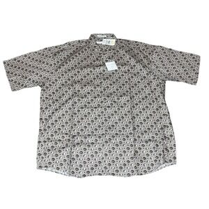NWT HENRY GRETHEL Mens X-Large Geometric‎ Print Short Sleeve Button Up Shirt